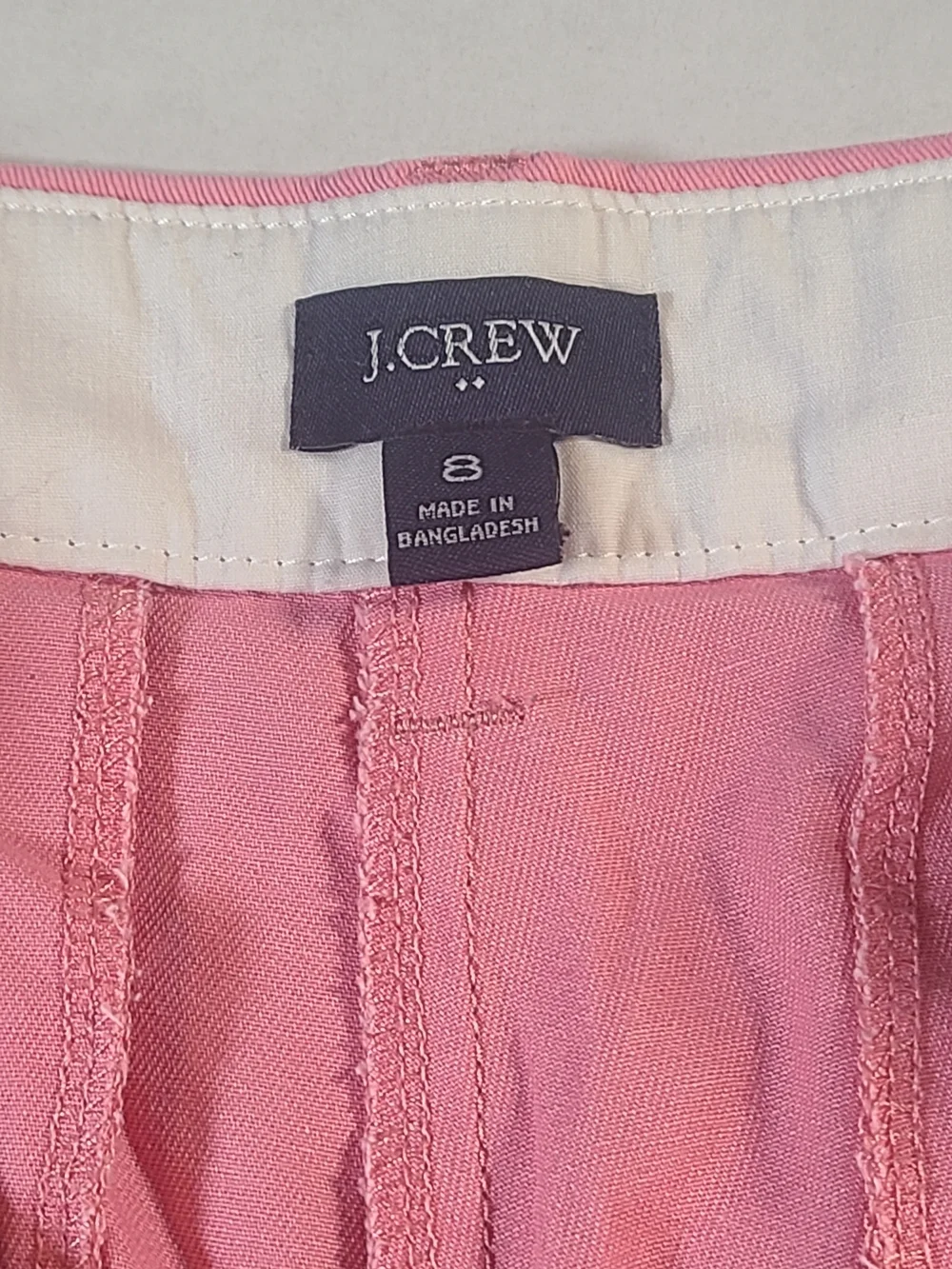 J Crew Shorts Womens 8 Pink Chino Mid Rise Casual Preppy Cotton Summer